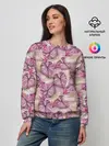 Женский свитшот / Розовый тропический узор
