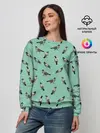 Женский свитшот / Голуби на зеленом