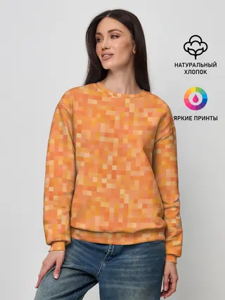 Женский свитшот / Оранжевая пиксель абстракция