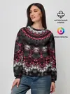Женский свитшот / Красно-черный мозаичный узор