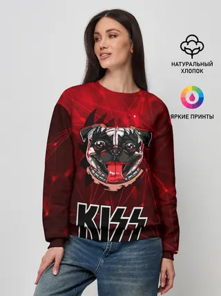 Женский свитшот / Собака в стиле KISS