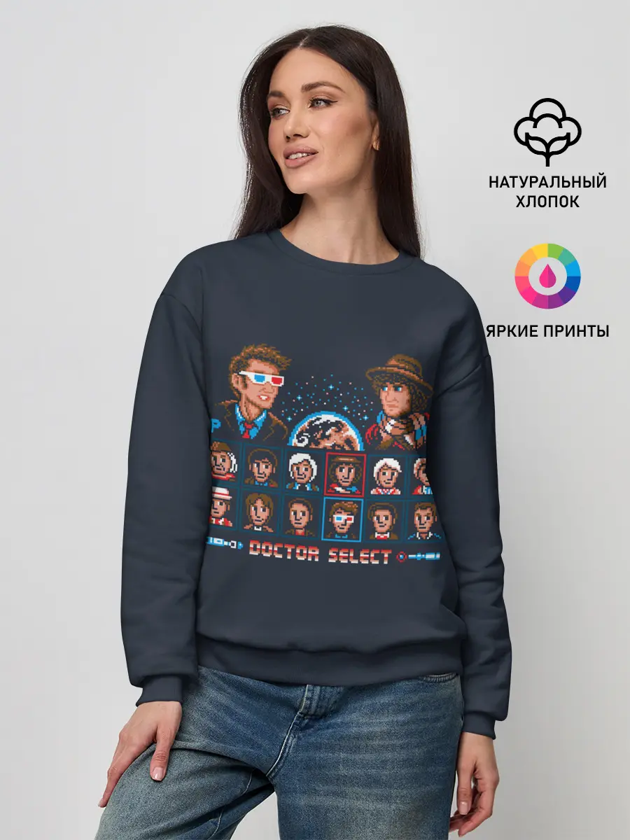 Женский свитшот / Доктор Кто 8 бит