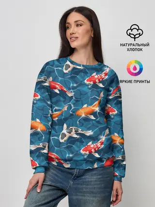 Женский свитшот / Японские карпы