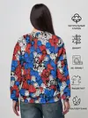 Женский свитшот / Бело-сине-красные матрёшки