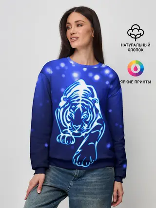 Женский свитшот / Неоновый тигр