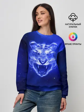 Женский свитшот / Космический тигр
