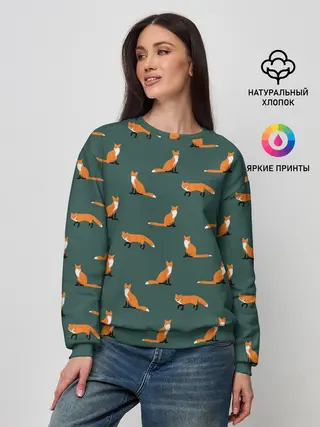 Женский свитшот / Лисы паттерн