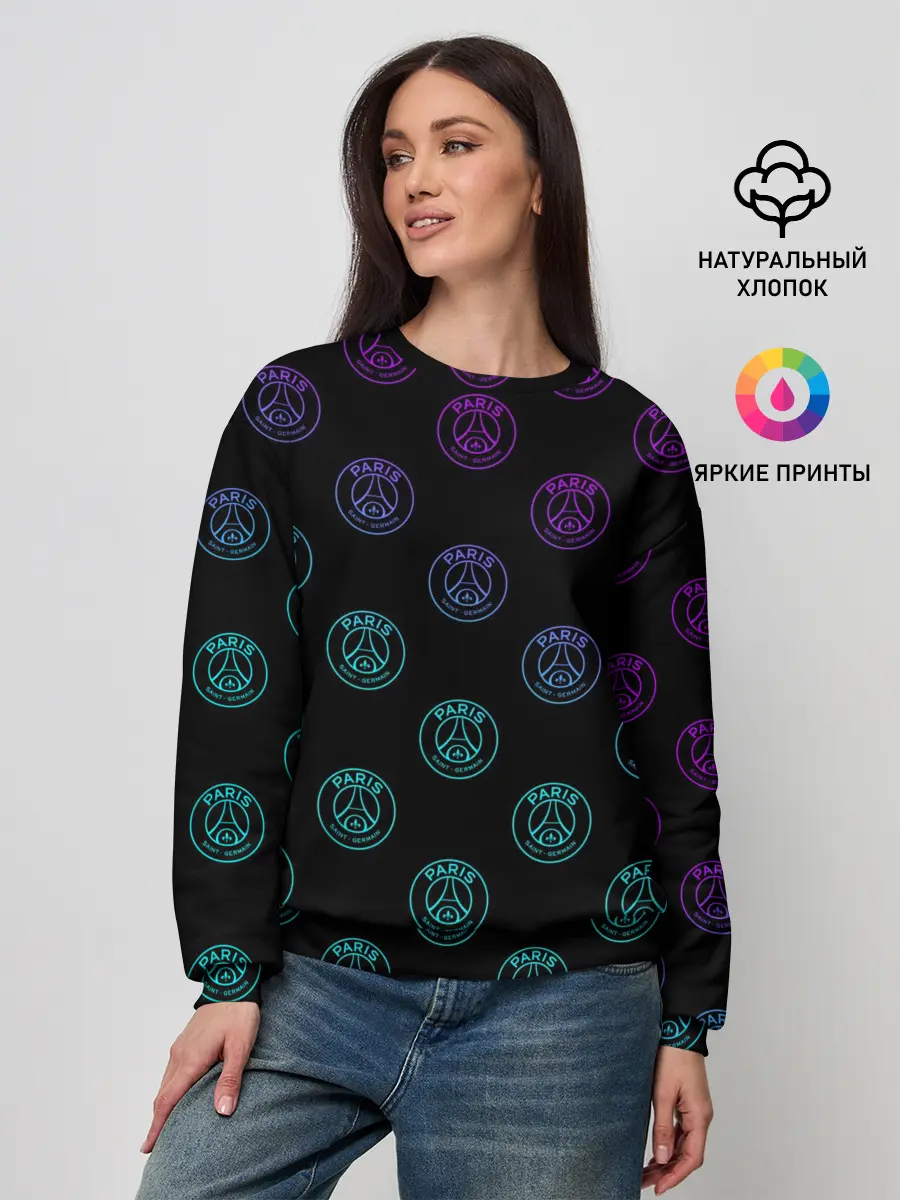 Женский свитшот / PSG NEON | ПСЖ НЕОН