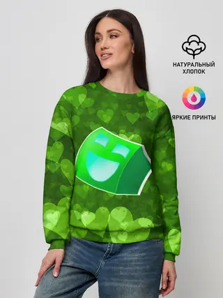 Женский свитшот / Geometry Dash | Green Love