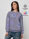 Женский свитшот / Голубые камелии на сером
