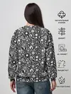 Женский свитшот / Кружевной черно белый узор