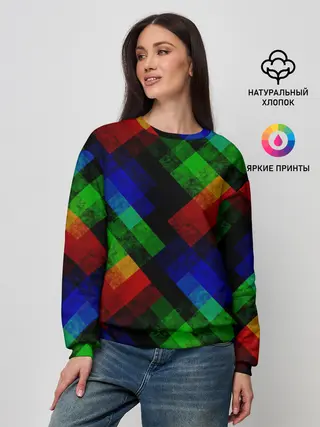 Женский свитшот / Разноцветный мраморный узор