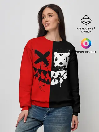 Женский свитшот / Smail Black and red