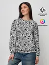 Женский свитшот / Черное кружево цветочное