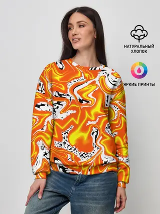 Женский свитшот / Огненные разводы лавы