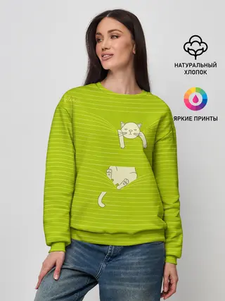 Женский свитшот / Котик запутался в нитках