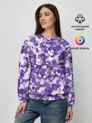 Женский свитшот / Анютины глазки узор