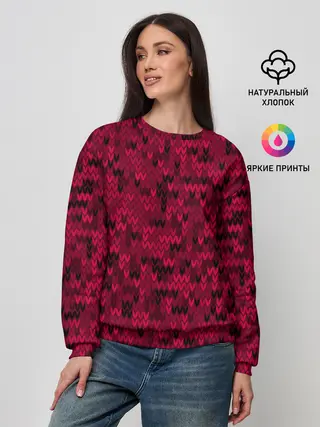 Женский свитшот / Красно-черный абстрактный узор