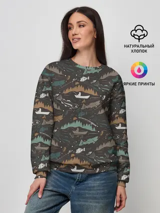 Женский свитшот / На Рыбалке