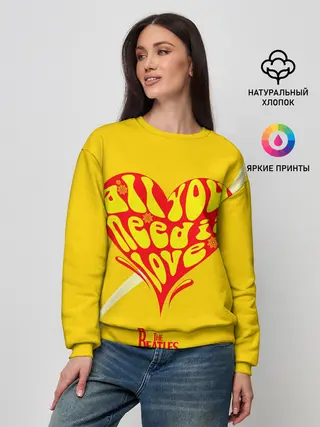 Женский свитшот / All u need is love Beatles