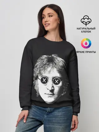 Женский свитшот / Ленон в очках