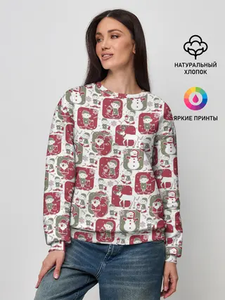 Женский свитшот / Санта везёт подарки