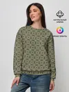Женский свитшот / Абстракция из зеленых квадратов