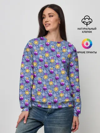 Женский свитшот / Новогодние Ёлочные Украшения