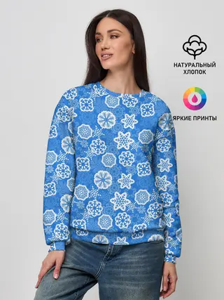 Женский свитшот / Снежные Новогодние Узоры
