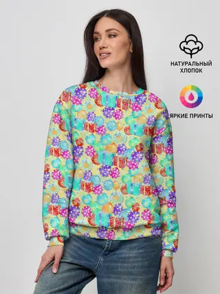 Женский свитшот / Новогодние Игрушки и Подарки