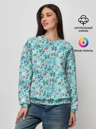 Женский свитшот / Зимний Лесной Пейзаж