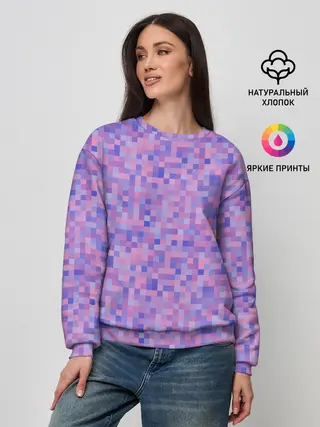 Женский свитшот / Сиреневая пиксельная абстракция