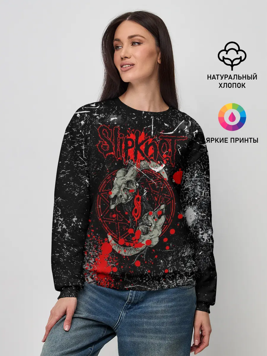 Женский свитшот / Рок Группа Слипкнот | Slipknot Гранж