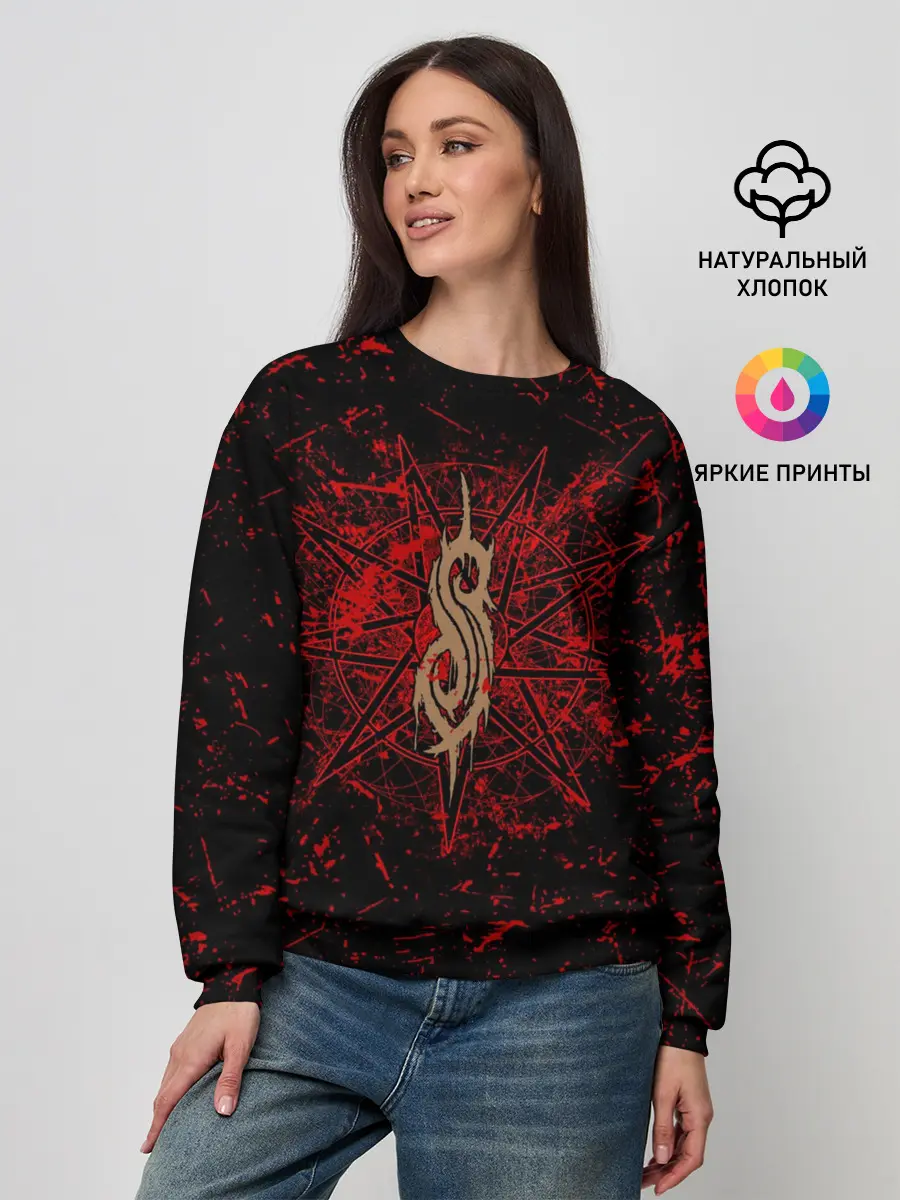 Женский свитшот / Slipknot RED | Рок Слипкнот