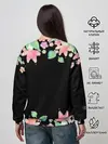 Женский свитшот / Рамка из розовых и зеленых листьев