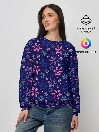 Женский свитшот / Ночные Снежинки