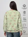 Женский свитшот / Сердечки на светло зеленом фоне
