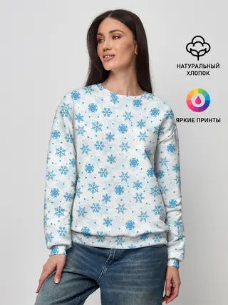 Женский свитшот / Снежинки