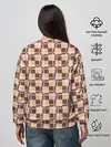 Женский свитшот / Коричневые и бежевые квадраты с линями