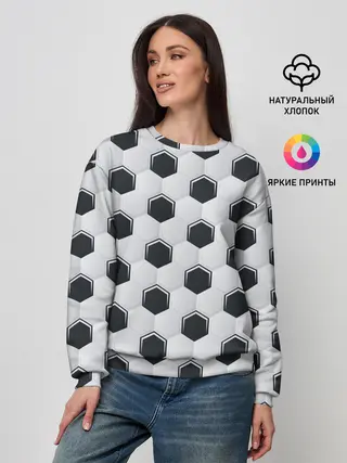 Женский свитшот / Текстура футбольного мяча