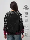 Женский свитшот / ИГРА В КАЛЬМАРА БРЫЗГИ КРАСОК / ИЕРОГЛИФЫ