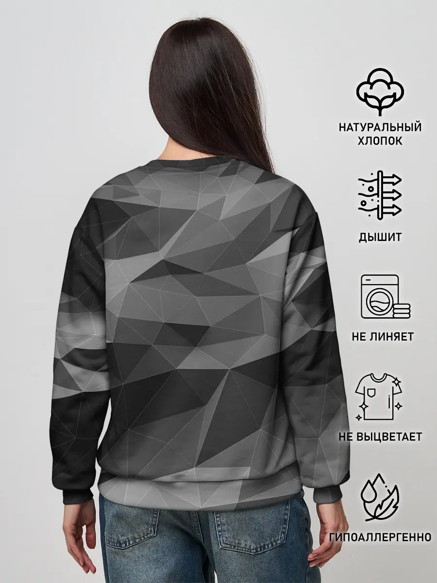Женский свитшот / gray abstraction серая абстракция