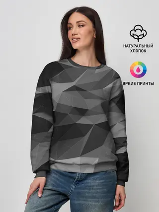 Женский свитшот / gray abstraction серая абстракция