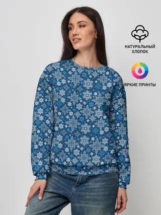 Женский свитшот / Снежные Узоры на Новый Год
