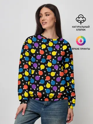 Женский свитшот / Новогодние Лампочки