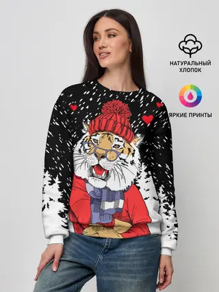 Женский свитшот / Тигр в красном