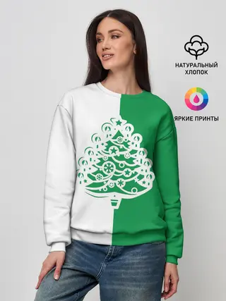 Женский свитшот / Зелёная Ёлочка