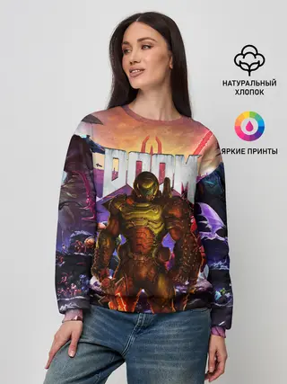 Женский свитшот / DOOM ETERNAL | ДУМ БИТВА В АДУ