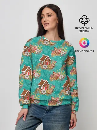 Женский свитшот / Рождественские пряники паттерн