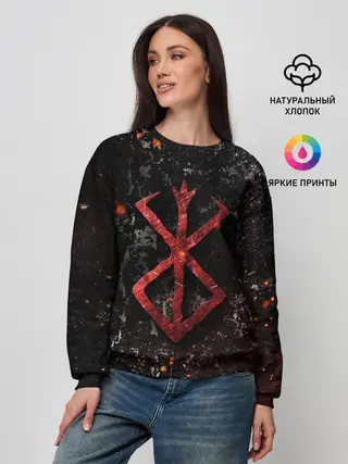 Женский свитшот / BERSERK LOGO GRUNGE RED